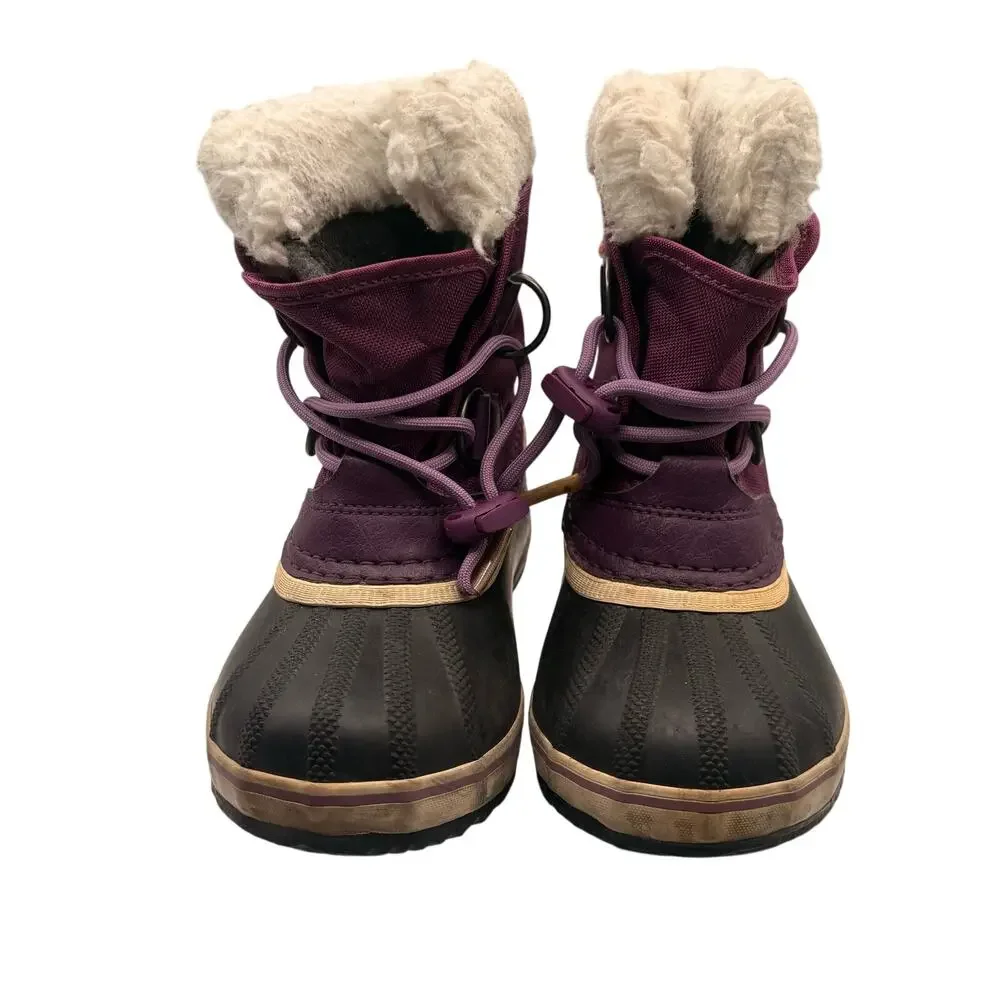 Sorel Winter Boots 11 Purple Black Waterproof Insulated Snow Shoes Winter Cozy